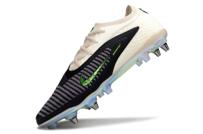 Unisex Nike Phantom 6 Low Elite SG Soft Ground Low-Tops Football Boots - Black/Lime Green/Ivory White