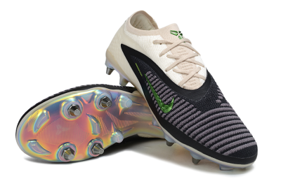 Unisex Nike Phantom 6 Low Elite SG Soft Ground Low-Tops Football Boots - Black/Lime Green/Ivory White