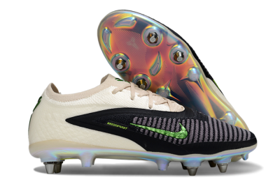 Unisex Nike Phantom 6 Low Elite SG Soft Ground Low-Tops Football Boots - Black/Lime Green/Ivory White