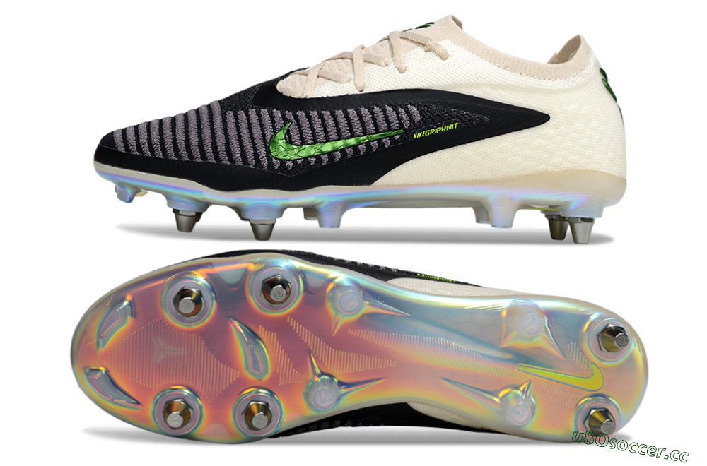 Unisex Nike Phantom 6 Low Elite SG Soft Ground Low-Tops Football Boots - Black/Lime Green/Ivory White 1