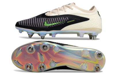 Unisex Nike Phantom 6 Low Elite SG Soft Ground Low-Tops Football Boots - Black/Lime Green/Ivory White