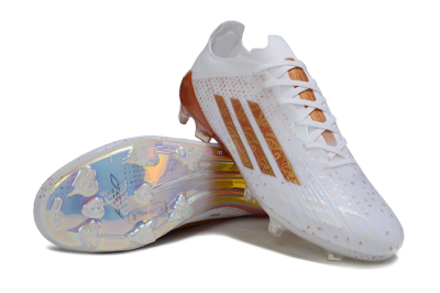 Men's Adidas F50 Pro FG Firm Ground Low-Tops Football Boots - White/Shimmering Orange/Metallic Rose