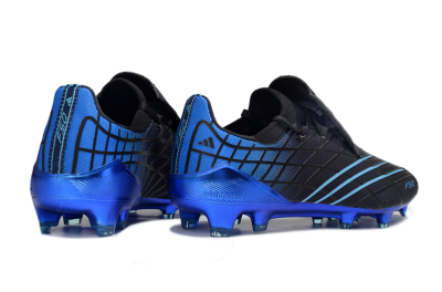 Men's Adidas F50 Pro FG Firm Ground Low-Tops Football Boots - Black/Electric Blue/Stealth Black