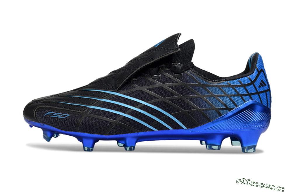Men's Adidas F50 Pro FG Firm Ground Low-Tops Football Boots - Black/Electric Blue/Stealth Black 0
