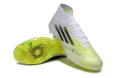 Men's Adidas F50 Pro Mid FG Firm Ground High-Tops Football Boots - Yellow/Neon Lime/White