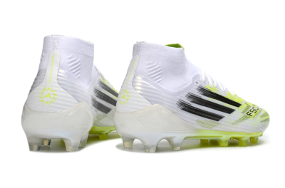 Men's Adidas F50 Pro Mid FG Firm Ground High-Tops Football Boots - Yellow/Neon Lime/White