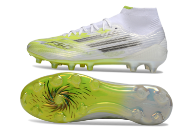 Men's Adidas F50 Pro Mid FG Firm Ground High-Tops Football Boots - Yellow/Neon Lime/White