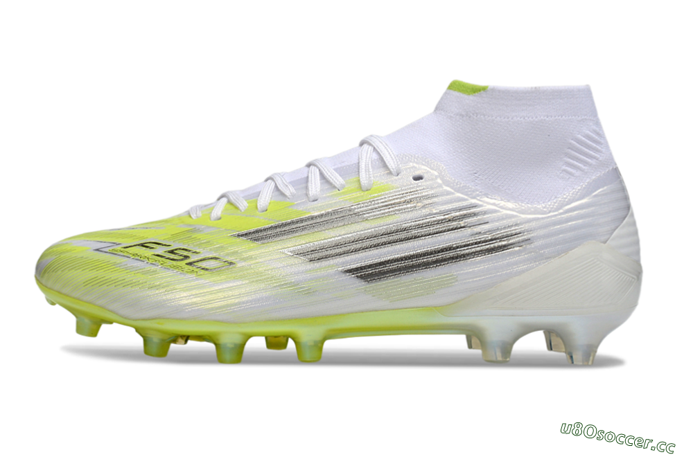 Men's Adidas F50 Pro Mid FG Firm Ground High-Tops Football Boots - Yellow/Neon Lime/White 0