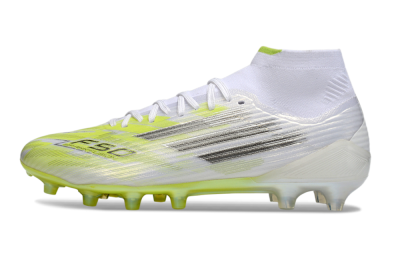 Men's Adidas F50 Pro Mid FG Firm Ground High-Tops Football Boots - Yellow/Neon Lime/White