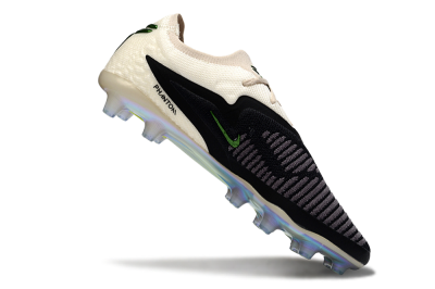 Unisex Nike Phantom 6 Low Elite AG Artificial Grass Low-Tops Football Boots - Black/Green Glint/White Frost