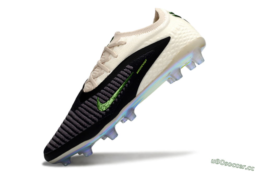 Unisex Nike Phantom 6 Low Elite AG Artificial Grass Low-Tops Football Boots - Black/Green Glint/White Frost 5