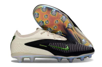 Unisex Nike Phantom 6 Low Elite AG Artificial Grass Low-Tops Football Boots - Black/Green Glint/White Frost