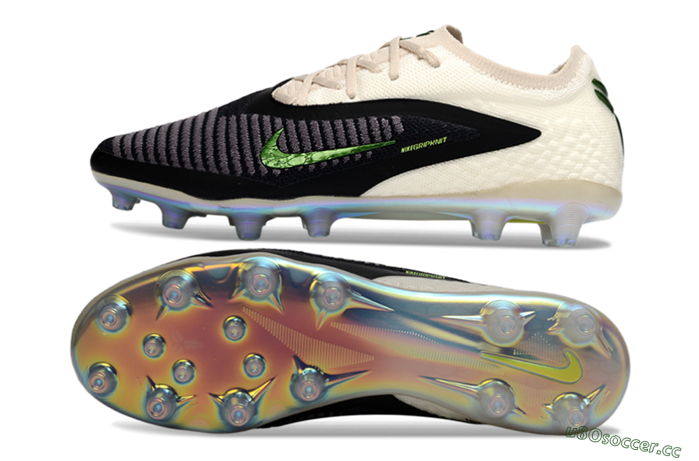 Unisex Nike Phantom 6 Low Elite AG Artificial Grass Low-Tops Football Boots - Black/Green Glint/White Frost 1