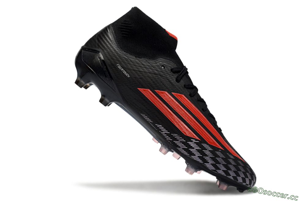 Men's Adidas F50 Pro Mid FG Firm Ground High-Tops Football Boots - Black/Fiery Red/Jet Black 4