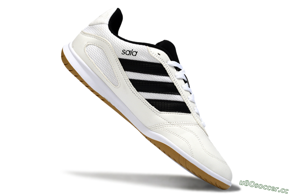 Men's Adidas Top Sala IC Indoor & Futsal Low-Tops Football Shoes - White/Classic Black/Golden Tan 4