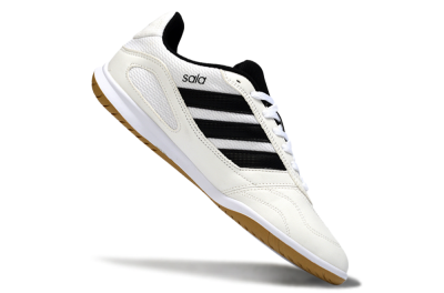Men's Adidas Top Sala IC Indoor & Futsal Low-Tops Football Shoes - White/Classic Black/Golden Tan