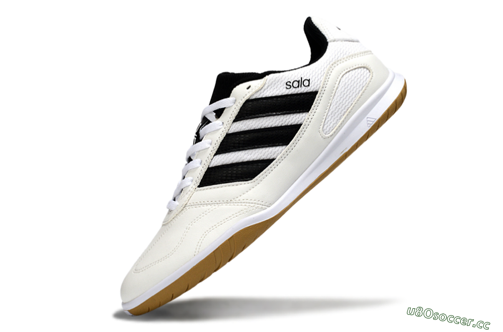 Men's Adidas Top Sala IC Indoor & Futsal Low-Tops Football Shoes - White/Classic Black/Golden Tan 5