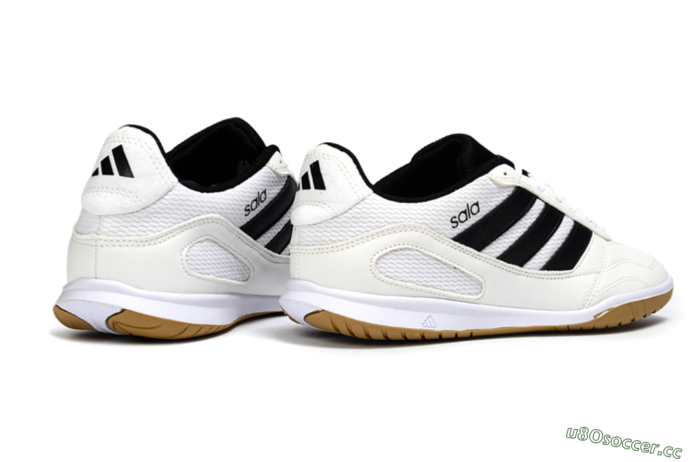 Men's Adidas Top Sala IC Indoor & Futsal Low-Tops Football Shoes - White/Classic Black/Golden Tan 6