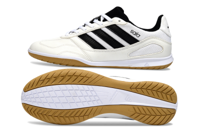 Men's Adidas Top Sala IC Indoor & Futsal Low-Tops Football Shoes - White/Classic Black/Golden Tan