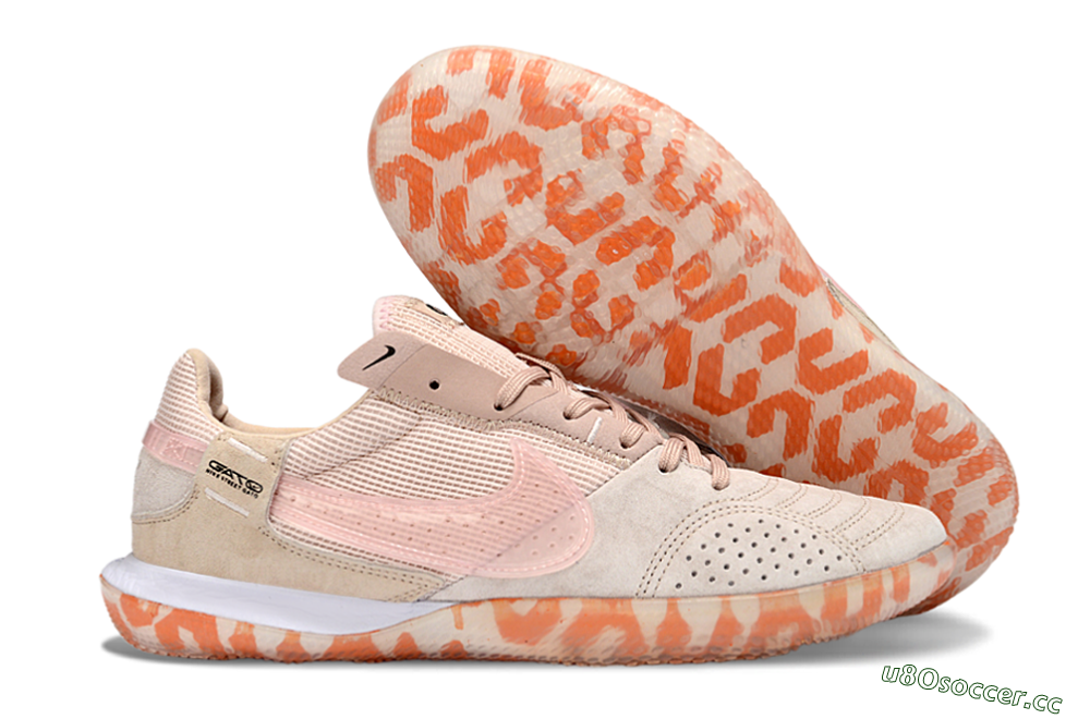 Unisex Nike Street Gato IC Indoor & Futsal Low-Tops Football Shoes - Beige/Peachy Tone/Coral Accents 2