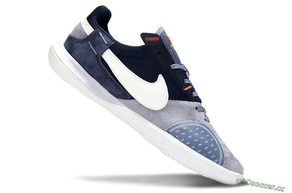 Unisex Nike Street Gato IC Indoor & Futsal Low-Tops Football Shoes - Grey/Navy Blue/White 4