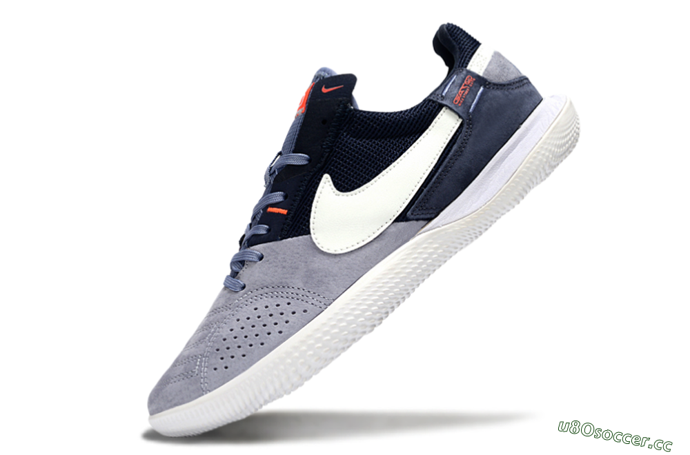 Unisex Nike Street Gato IC Indoor & Futsal Low-Tops Football Shoes - Grey/Navy Blue/White 5