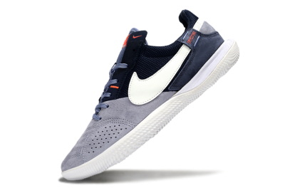 Unisex Nike Street Gato IC Indoor & Futsal Low-Tops Football Shoes - Grey/Navy Blue/White