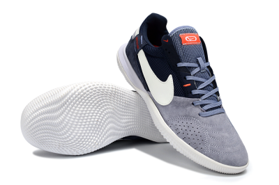 Unisex Nike Street Gato IC Indoor & Futsal Low-Tops Football Shoes - Grey/Navy Blue/White