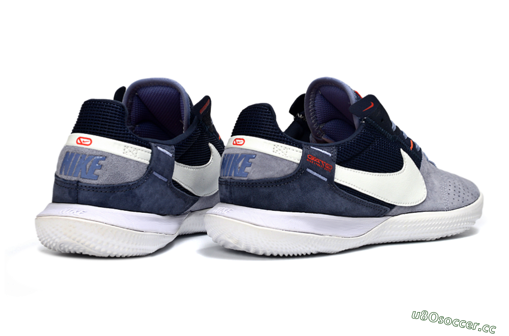 Unisex Nike Street Gato IC Indoor & Futsal Low-Tops Football Shoes - Grey/Navy Blue/White 6