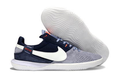 Unisex Nike Street Gato IC Indoor & Futsal Low-Tops Football Shoes - Grey/Navy Blue/White