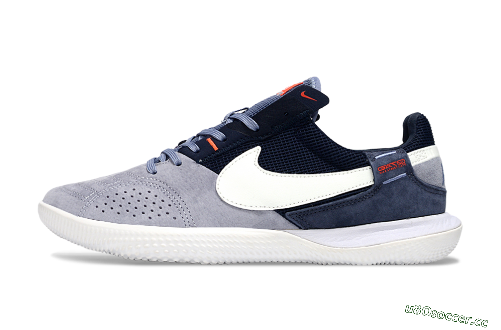 Unisex Nike Street Gato IC Indoor & Futsal Low-Tops Football Shoes - Grey/Navy Blue/White 0