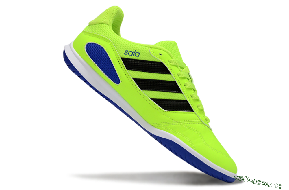 Men's Adidas Top Sala IC Indoor & Futsal Low-Tops Football Shoes - Green/Bright Green/Deep Blue 4