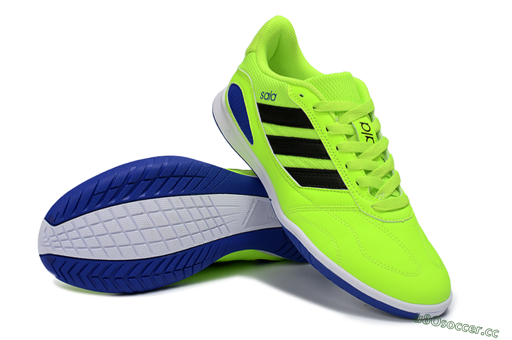 Men's Adidas Top Sala IC Indoor & Futsal Low-Tops Football Shoes - Green/Bright Green/Deep Blue 3