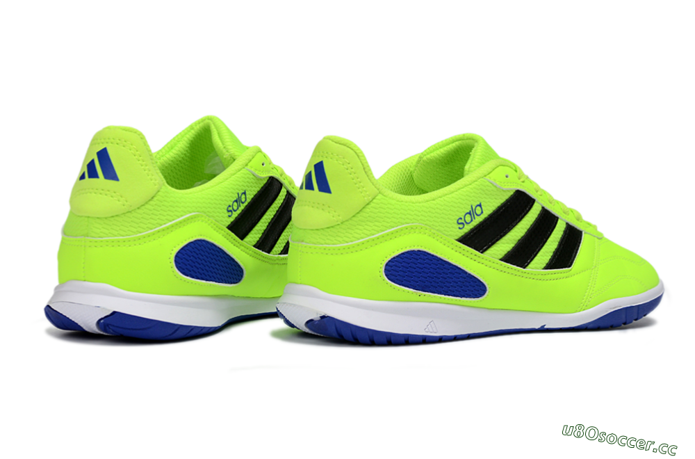 Men's Adidas Top Sala IC Indoor & Futsal Low-Tops Football Shoes - Green/Bright Green/Deep Blue 6