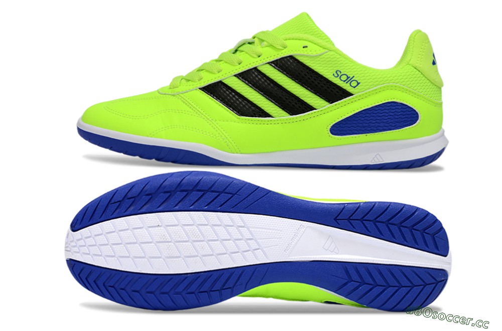 Men's Adidas Top Sala IC Indoor & Futsal Low-Tops Football Shoes - Green/Bright Green/Deep Blue 1