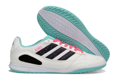 Men's Adidas Top Sala IC Indoor & Futsal Low-Tops Football Shoes - White/Aqua Breeze/Pink Blast