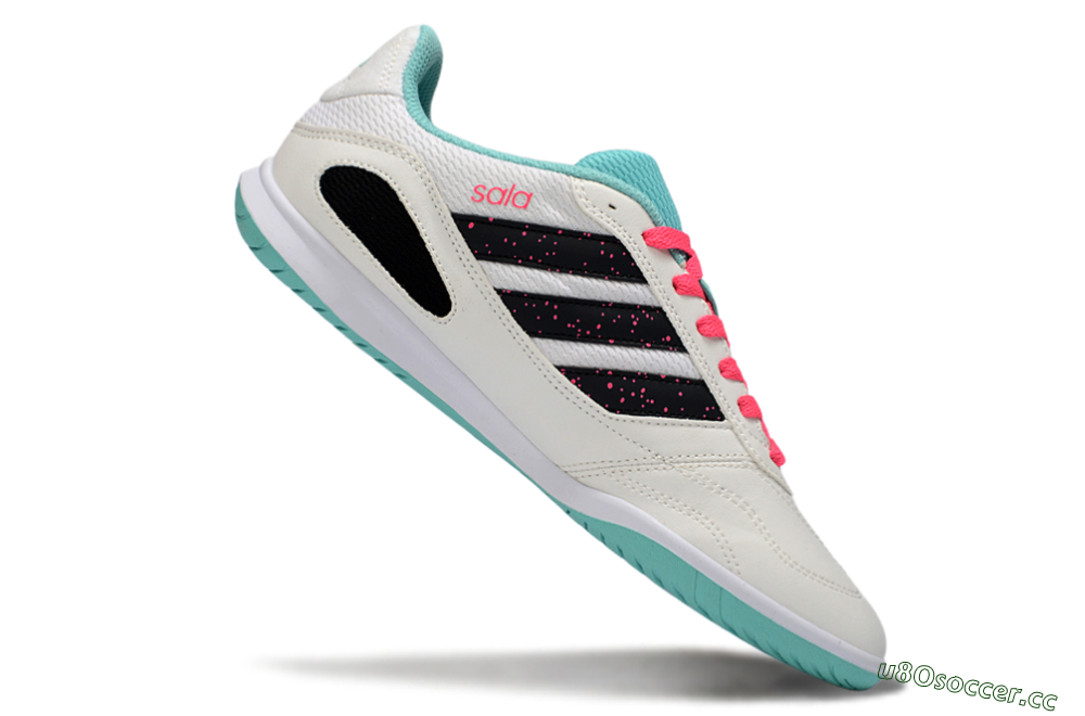 Men's Adidas Top Sala IC Indoor & Futsal Low-Tops Football Shoes - White/Aqua Breeze/Pink Blast 4