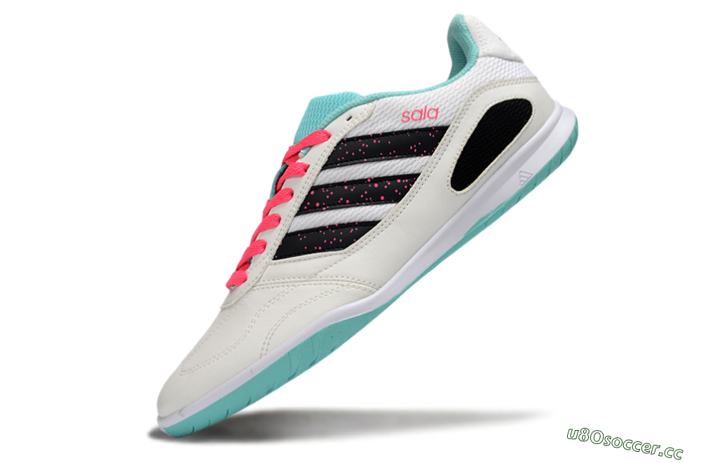 Men's Adidas Top Sala IC Indoor & Futsal Low-Tops Football Shoes - White/Aqua Breeze/Pink Blast 5