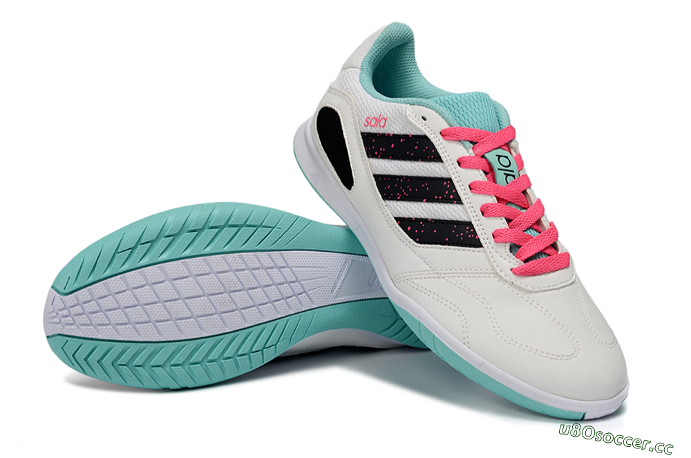 Men's Adidas Top Sala IC Indoor & Futsal Low-Tops Football Shoes - White/Aqua Breeze/Pink Blast 3