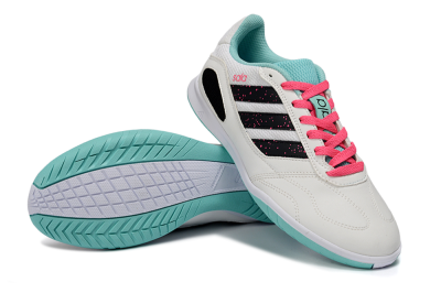 Men's Adidas Top Sala IC Indoor & Futsal Low-Tops Football Shoes - White/Aqua Breeze/Pink Blast
