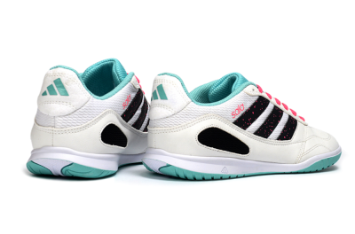 Men's Adidas Top Sala IC Indoor & Futsal Low-Tops Football Shoes - White/Aqua Breeze/Pink Blast