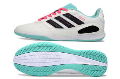 Men's Adidas Top Sala IC Indoor & Futsal Low-Tops Football Shoes - White/Aqua Breeze/Pink Blast
