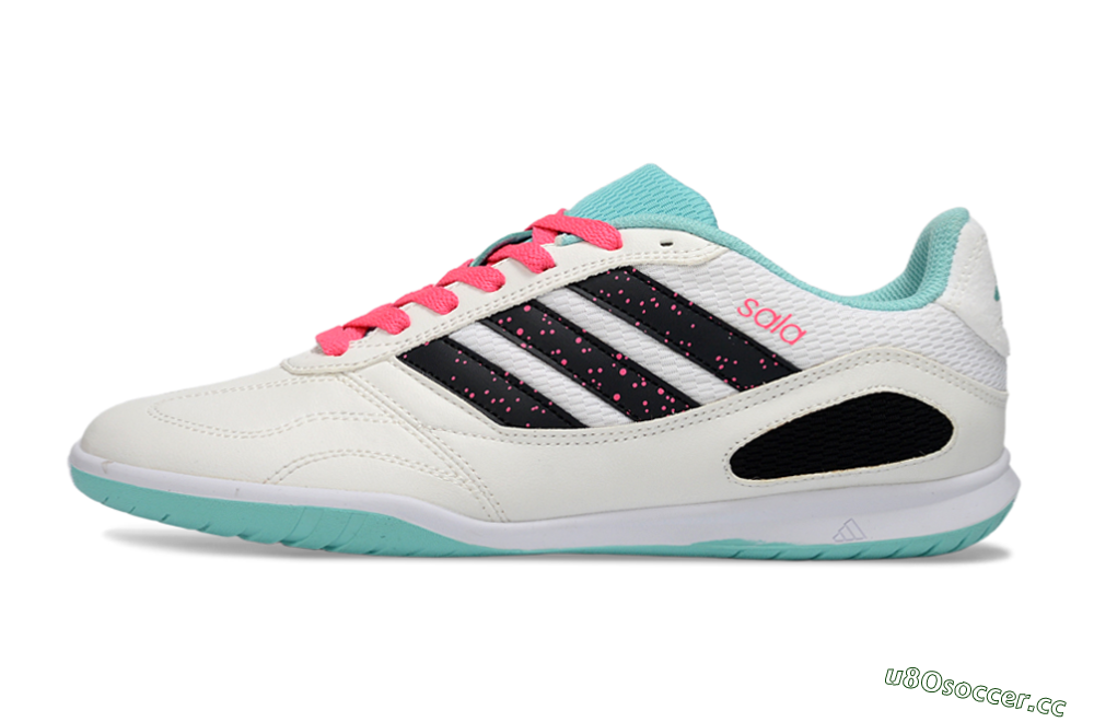 Men's Adidas Top Sala IC Indoor & Futsal Low-Tops Football Shoes - White/Aqua Breeze/Pink Blast 0