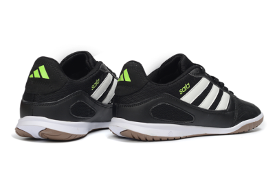Men's Adidas Top Sala IC Indoor & Futsal Low-Tops Football Shoes - Black/Lime Glow/Brown Suede