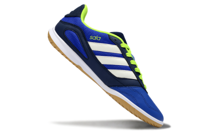Men's Adidas Top Sala IC Indoor & Futsal Low-Tops Football Shoes - Blue/Lime Green/White