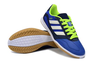 Men's Adidas Top Sala IC Indoor & Futsal Low-Tops Football Shoes - Blue/Lime Green/White
