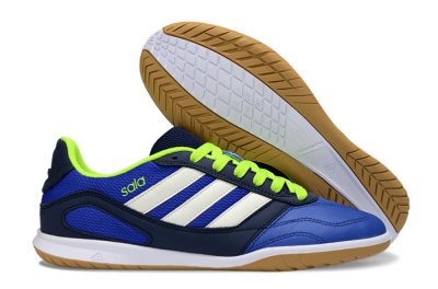 Men's Adidas Top Sala IC Indoor & Futsal Low-Tops Football Shoes - Blue/Lime Green/White