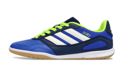 Men's Adidas Top Sala IC Indoor & Futsal Low-Tops Football Shoes - Blue/Lime Green/White