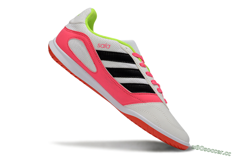 Men's Adidas Top Sala IC Indoor & Futsal Low-Tops Football Shoes - White/Neon Pink/Black 4