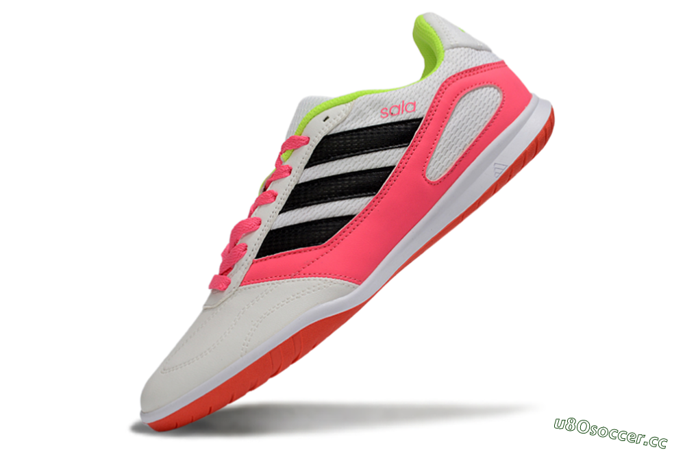 Men's Adidas Top Sala IC Indoor & Futsal Low-Tops Football Shoes - White/Neon Pink/Black 5